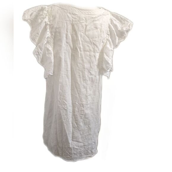 Max Studio NWT white cotton flutter slv flouncy ruffle dress, knee length XL - Picture 3 of 11
